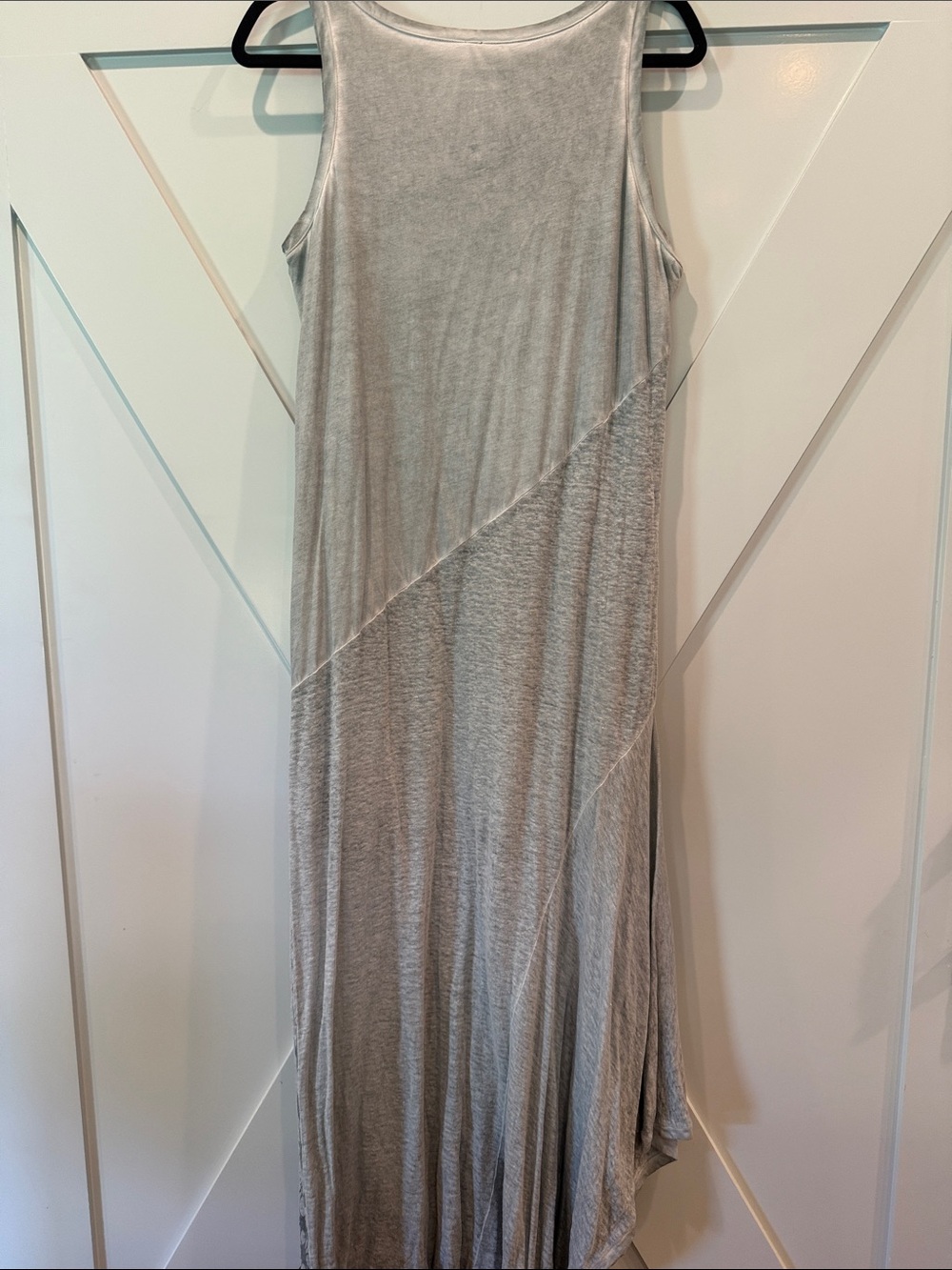 Asymmetrical Light Gray Sleeveless Maxi Dress - Picture 7 of 9